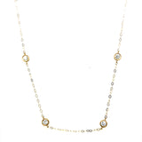 Yellow Gold Lab Grown Diamond Station Necklace