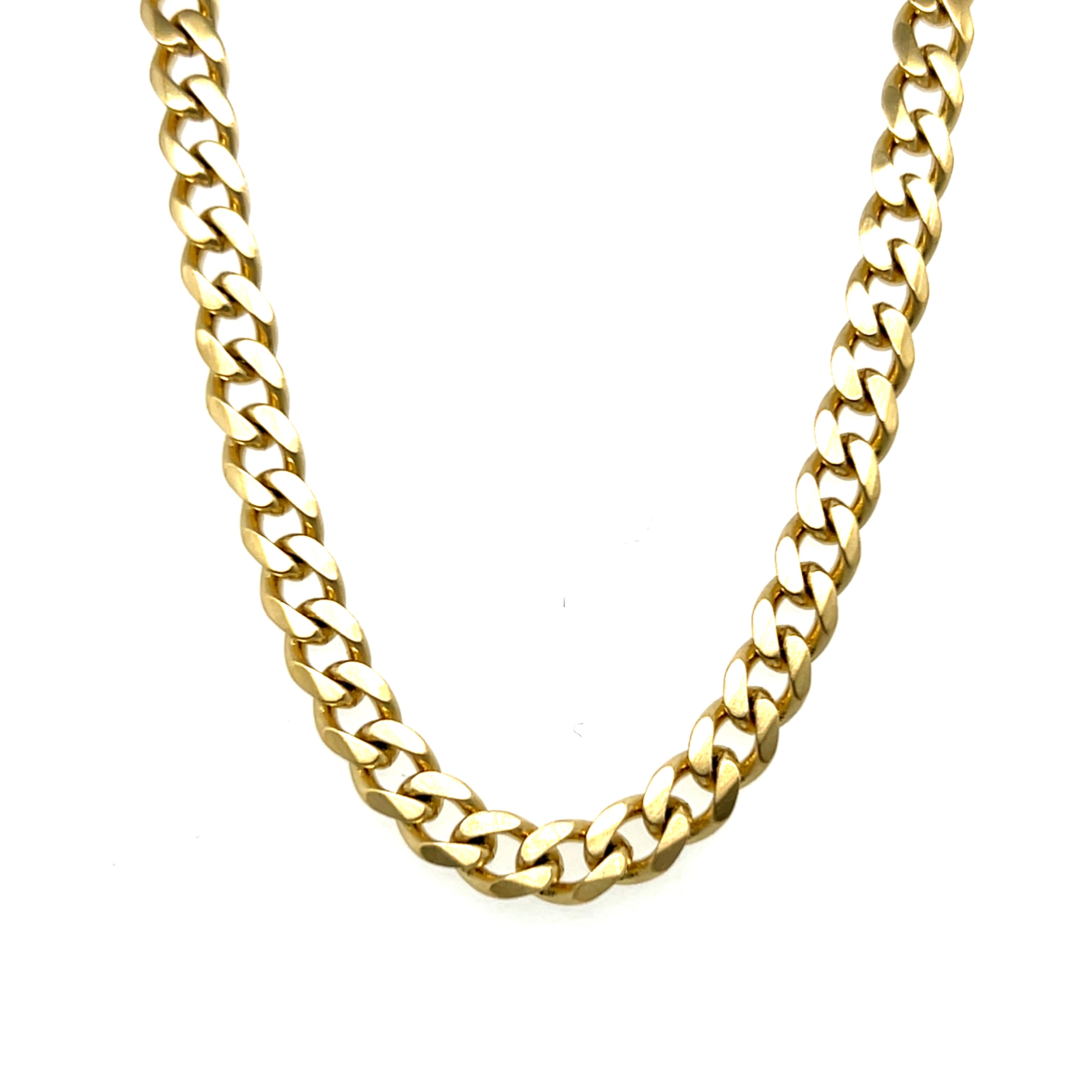 Stainless Steel Gold-IP Matte 4.6mm Curb Chain 22"
