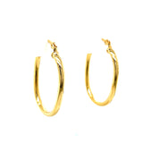 18K Gold-Filled (29mm H x 23mm W) Plain Oval Tube Hoop Earrings