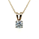 "Evangeline" 14K Two-Tone 0.72 carat Round Diamond Solitaire Pendant