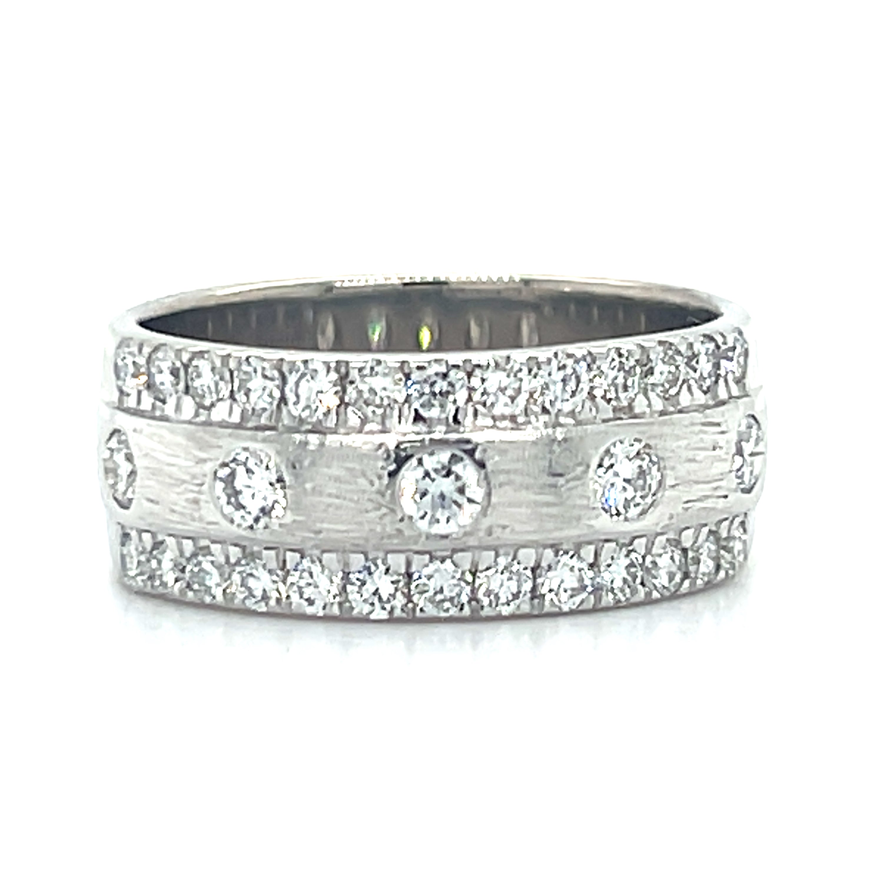 Silver Lab Grown Diamond Band Ring