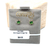 4mm August Birthstone Allergy Free Earrings