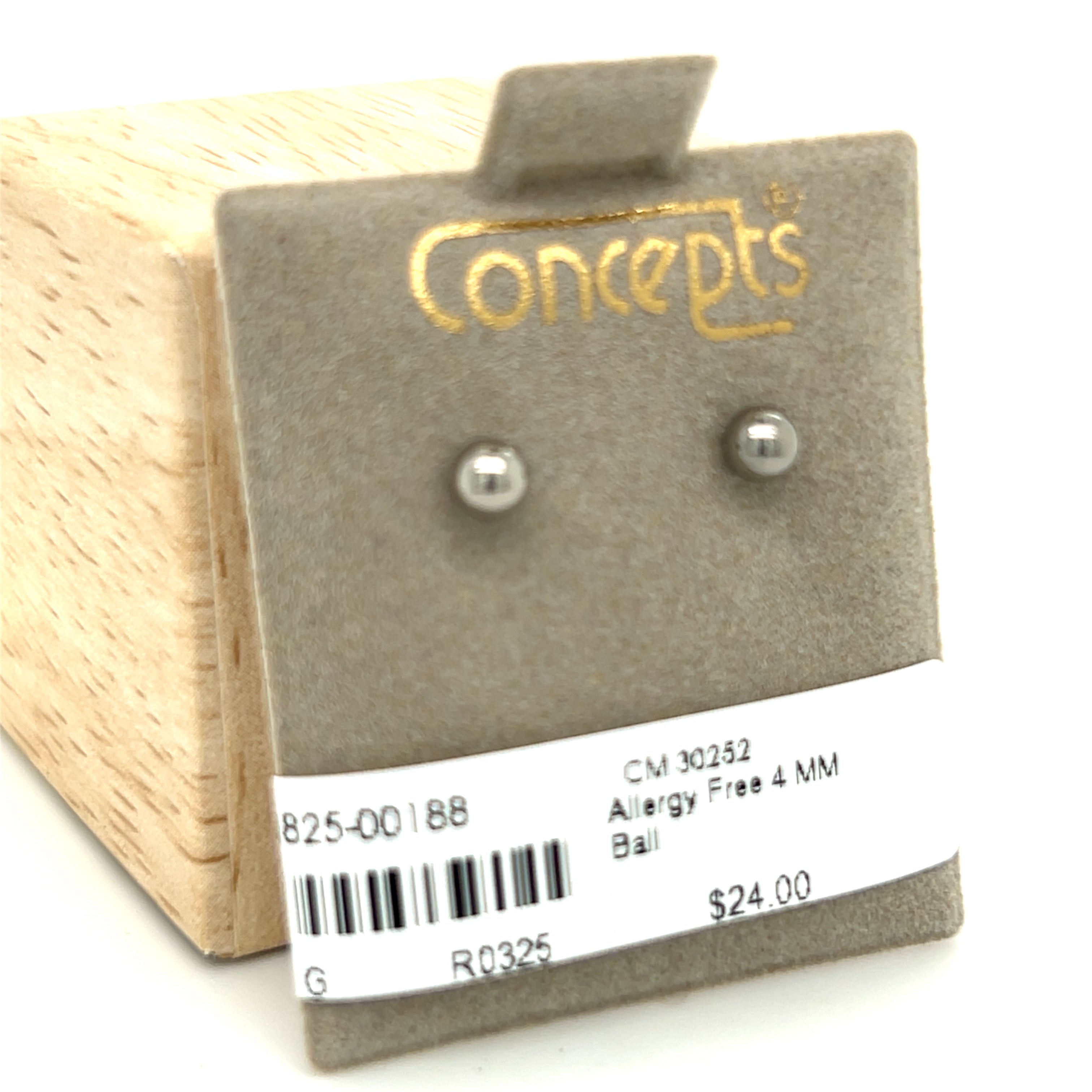 4mm Ball Allergy Free Earrings