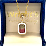 Canvas of Vines – Custom Tourmaline and Enamel Pendant Custom Wright's Jewelry Signature Design by Jennifer Beatty