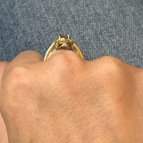 "Pink-a-Boo" WJS Custom Set Pink Topaz and Diamond Ring with Peekaboo Diamonds