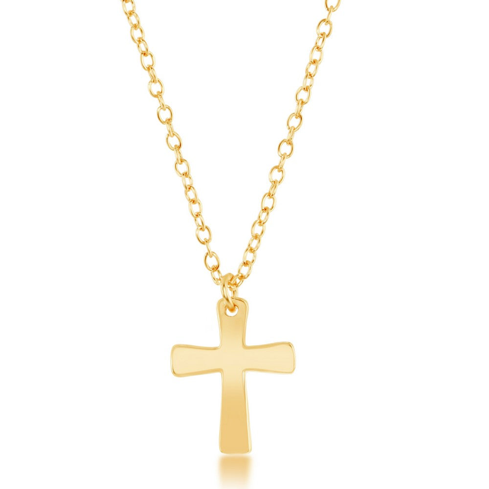 Sterling Silver Gold Plated Cross Necklace