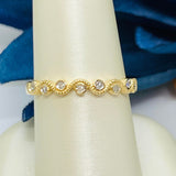 10K Yellow Gold .07 Carat Total Weight Diamond Wedding/Anniversary/Stackable Band
