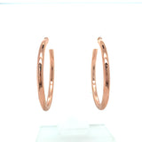 Silver Rose Gold Polished 1.5mm Hoop Earrings