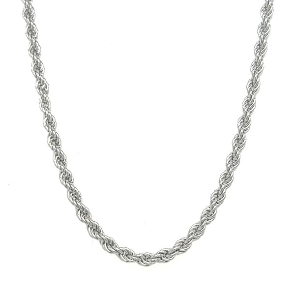 Silver 2.5mm Solid Rope Chain 20"