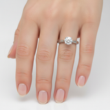 14K White Gold Diamond Bridal Engagement Ring