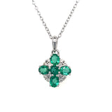 Silver Lab-Created Emerald and White Zircon Fashion Pendant