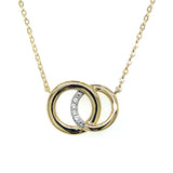 Silver Gold Vermeil White Sapphire Double Circle Necklace