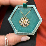 14K Yellow Gold 1/2 Carat Total Weight (53) Diamond Mandala Pendant