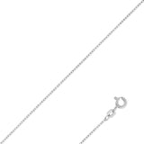 Silver Rhodium Plated 0.9mm Thin Diamond Cut Cable Chain