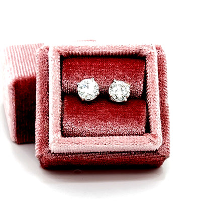 14KW G-H SI3 1CTW 4 Prong Diamond Stud Earrings