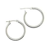 14K White Gold Tubular Hoop Earrings