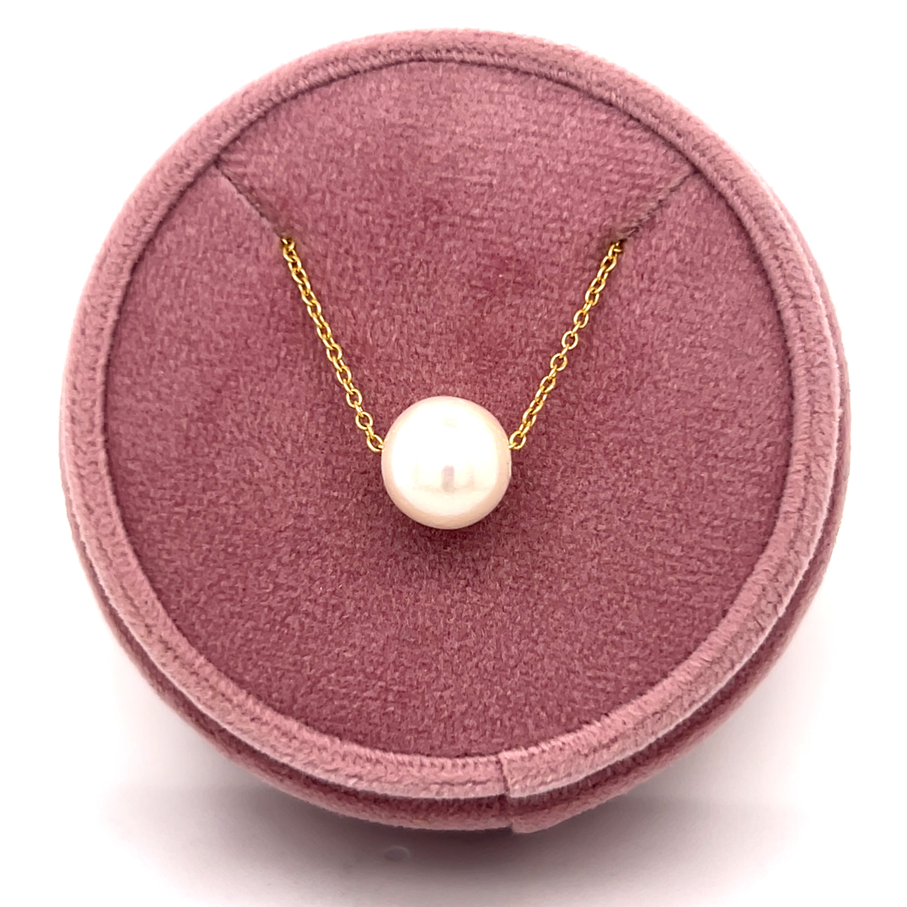 Sterling Silver Gold Plated Single Threaded Freshwater Pearl Necklace 16+2"