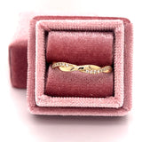 Yellow Gold Twisted Diamond Stackable Band Ring