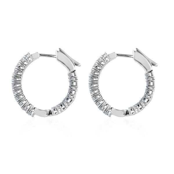 Sterling Silver Lab Grown Diamond Hoop Earrings