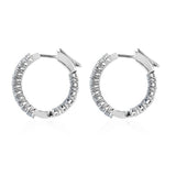 Sterling Silver Lab Grown Diamond Hoop Earrings