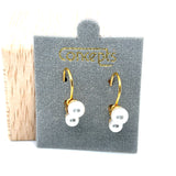 Concepts Gold-Tone Large Simulated 2 Pearl Allergy Free Earrings