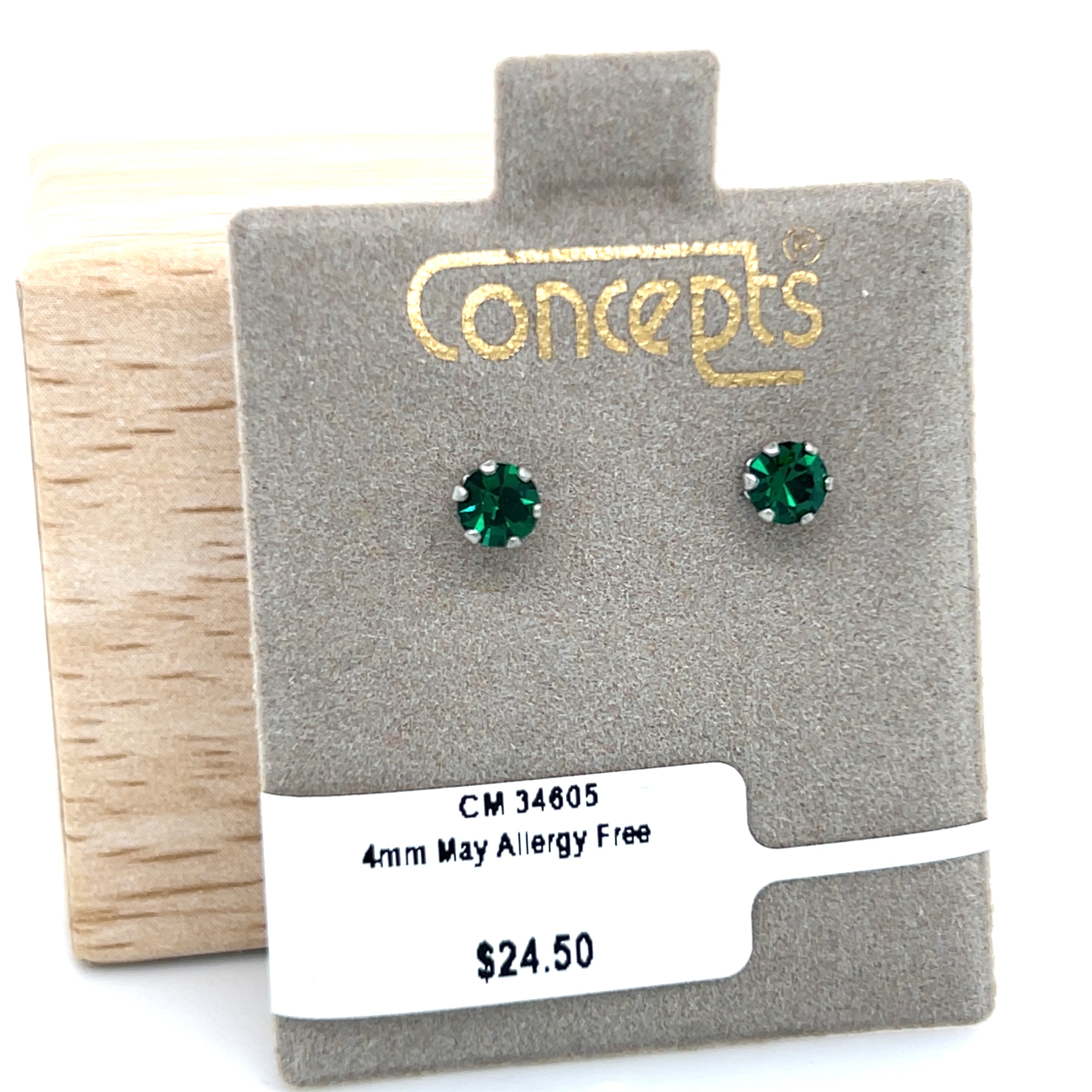 4mm May Birthstone Allergy Free Earrings