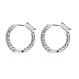 Silver Lab Grown Diamond Hoop Earrings