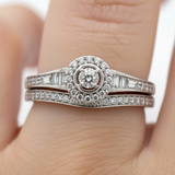 White Gold Diamond Bridal Engagement Ring Set