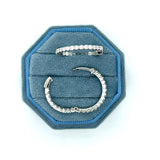 14K White Gold 1.05 Carat Total Weight Lab Grown Diamond In-Out Hoop Earrings