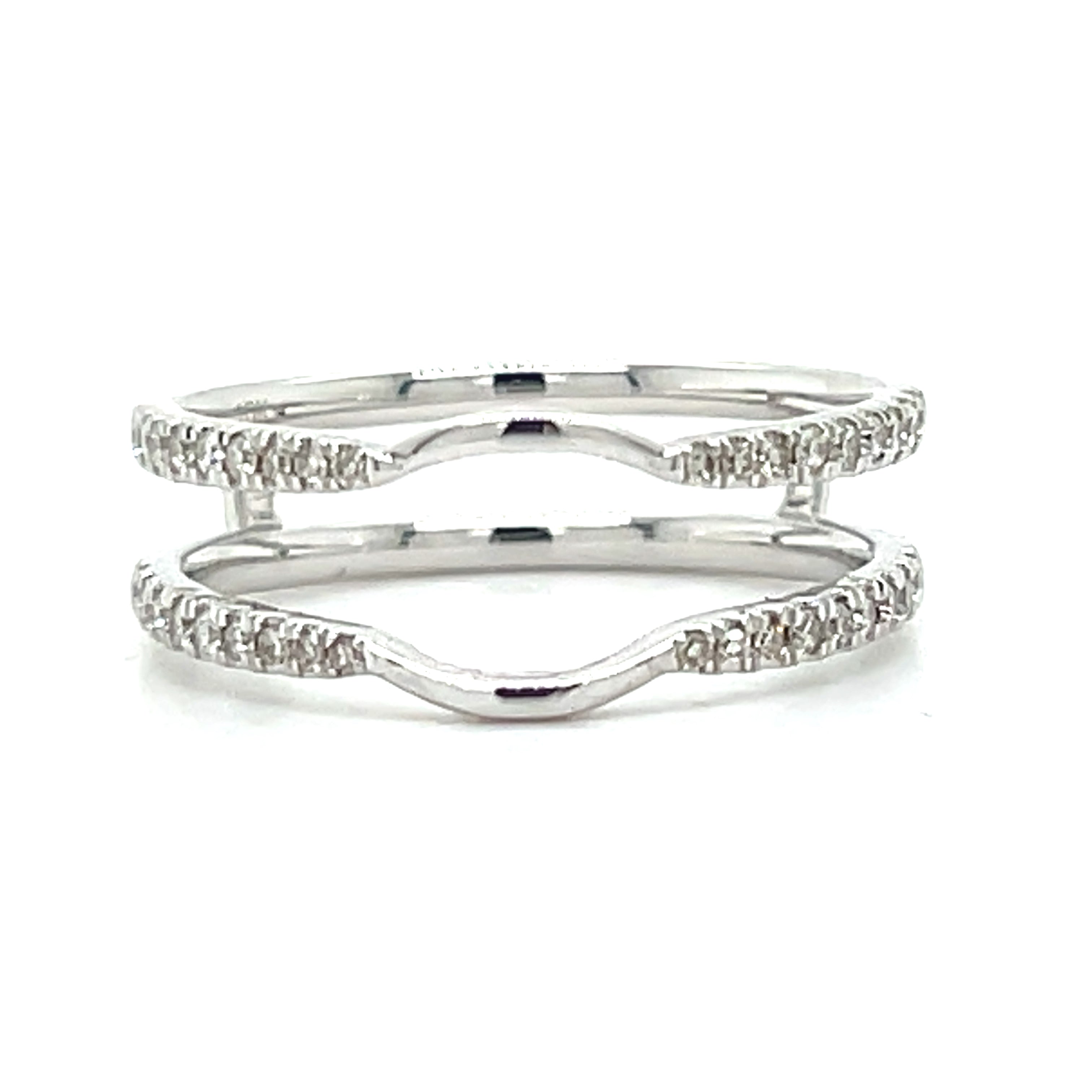 10K White Gold 1/4 Carat Total Weight Diamond Insert Ring