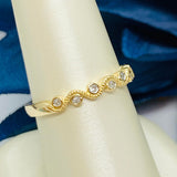 10K Yellow Gold .07 Carat Total Weight Diamond Wedding/Anniversary/Stackable Band