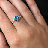 Yellow Gold Glacier Blue Topaz and Diamond Accent Ring