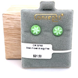 Green Flower Allergy Free Earrings