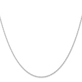 White Gold .95mm Carded Cable Rope Chain 20"