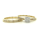 10K Yellow Gold 1/2 Carat Total Weight with .10CT Center Diamond Bridal Engagement Ring Set