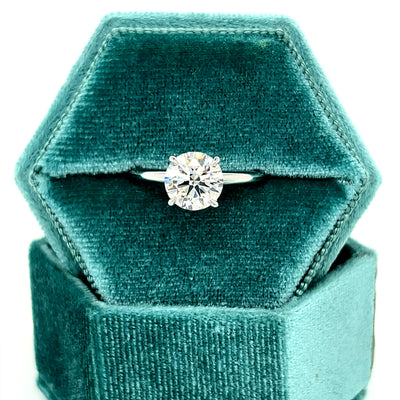 14K White Gold 2.00CT Round Solitaire Lab Grown Diamond Engagement Ring