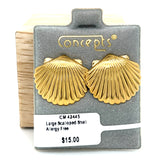 Large Scalloped Shell Allergy Free Earrings
