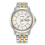 Men's Citizen Quartz Silver Dial Two-Tone Watch