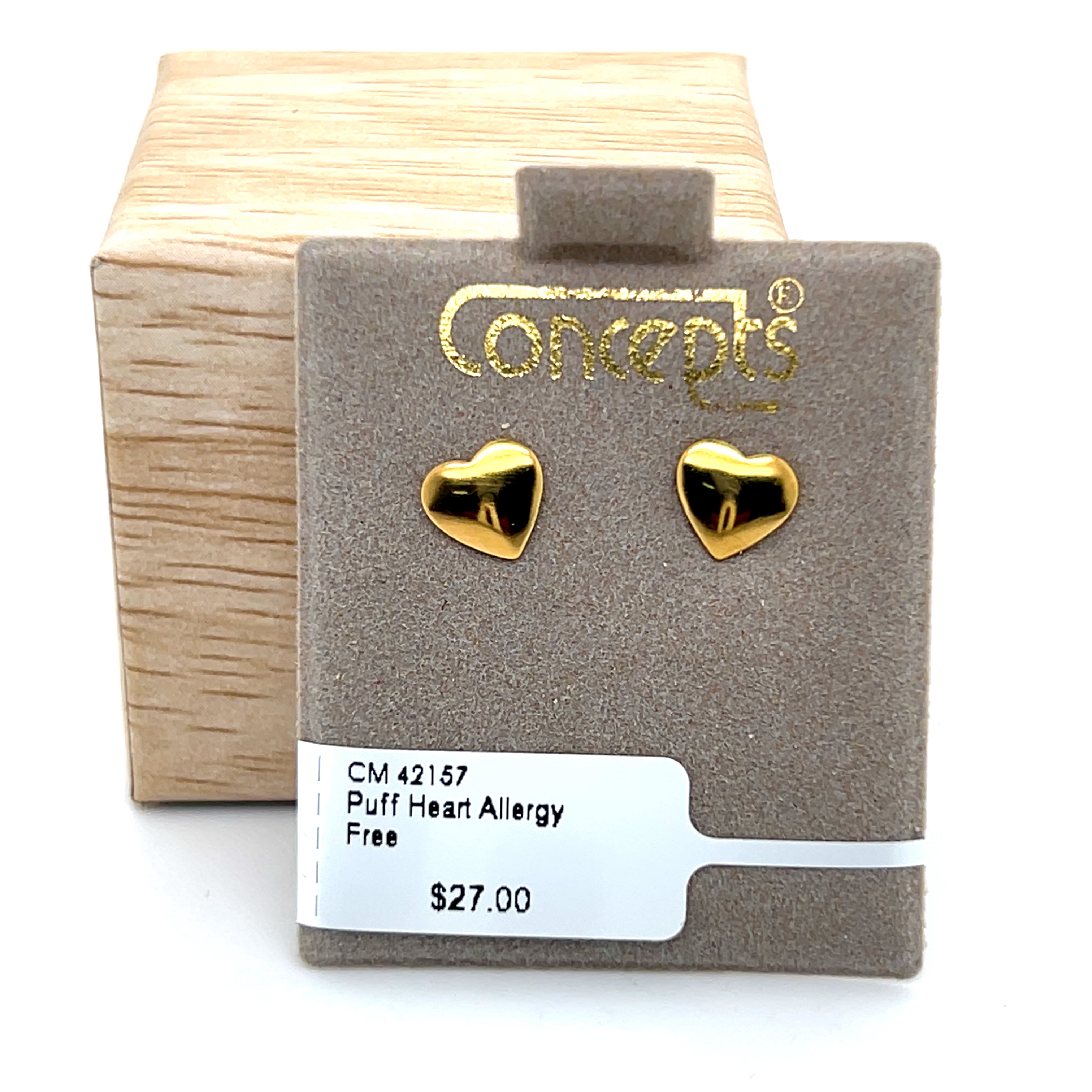 Puff Heart Allergy Free Earrings