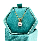 "Evangeline" 14K Two-Tone 0.72 carat Round Diamond Solitaire Pendant