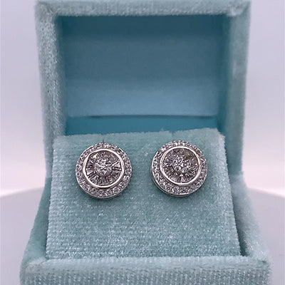 Silver 10mm Cubic Zirconia Earrings