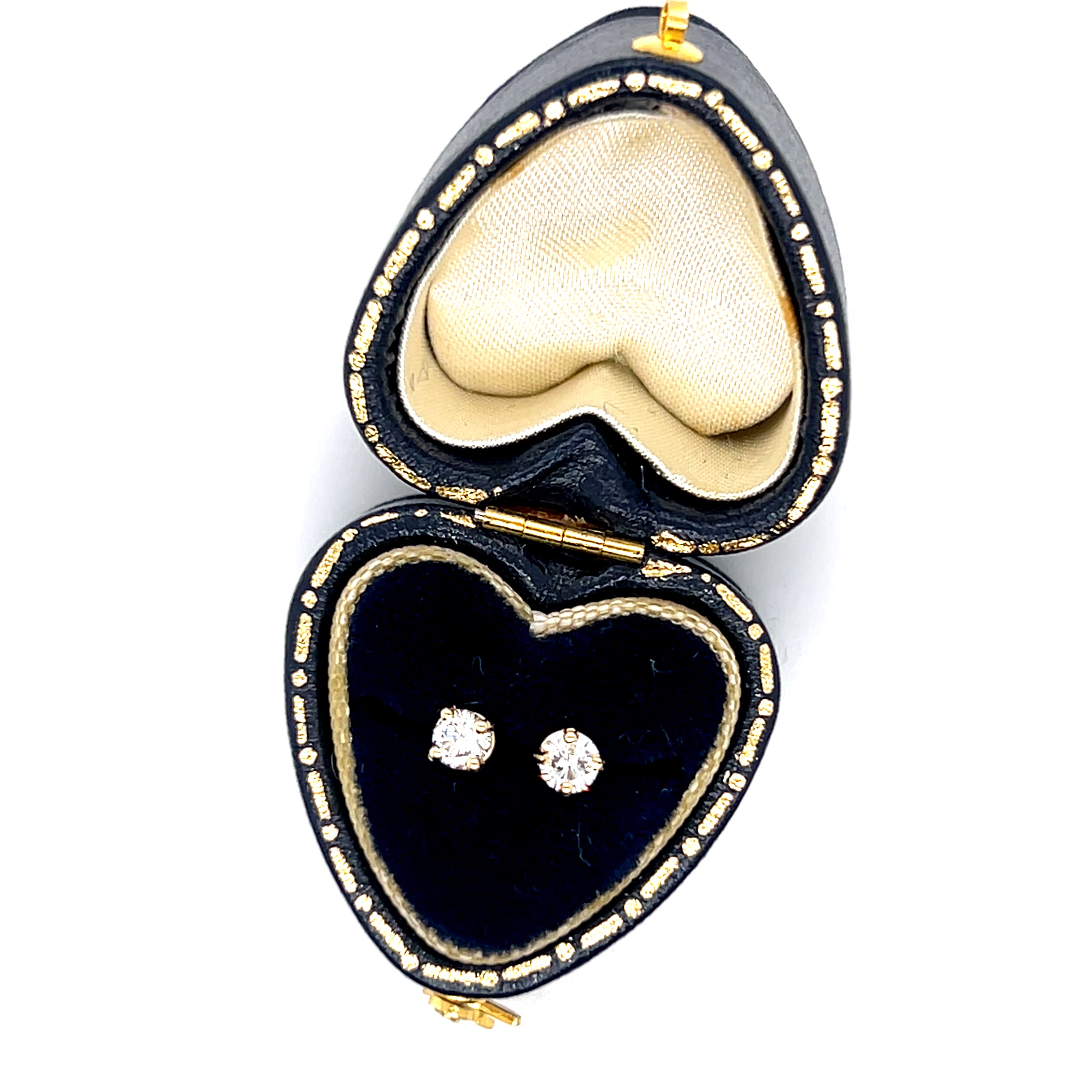 WJS Set 14K Yellow Gold 1/3 Carat Total Weight Diamond Studs