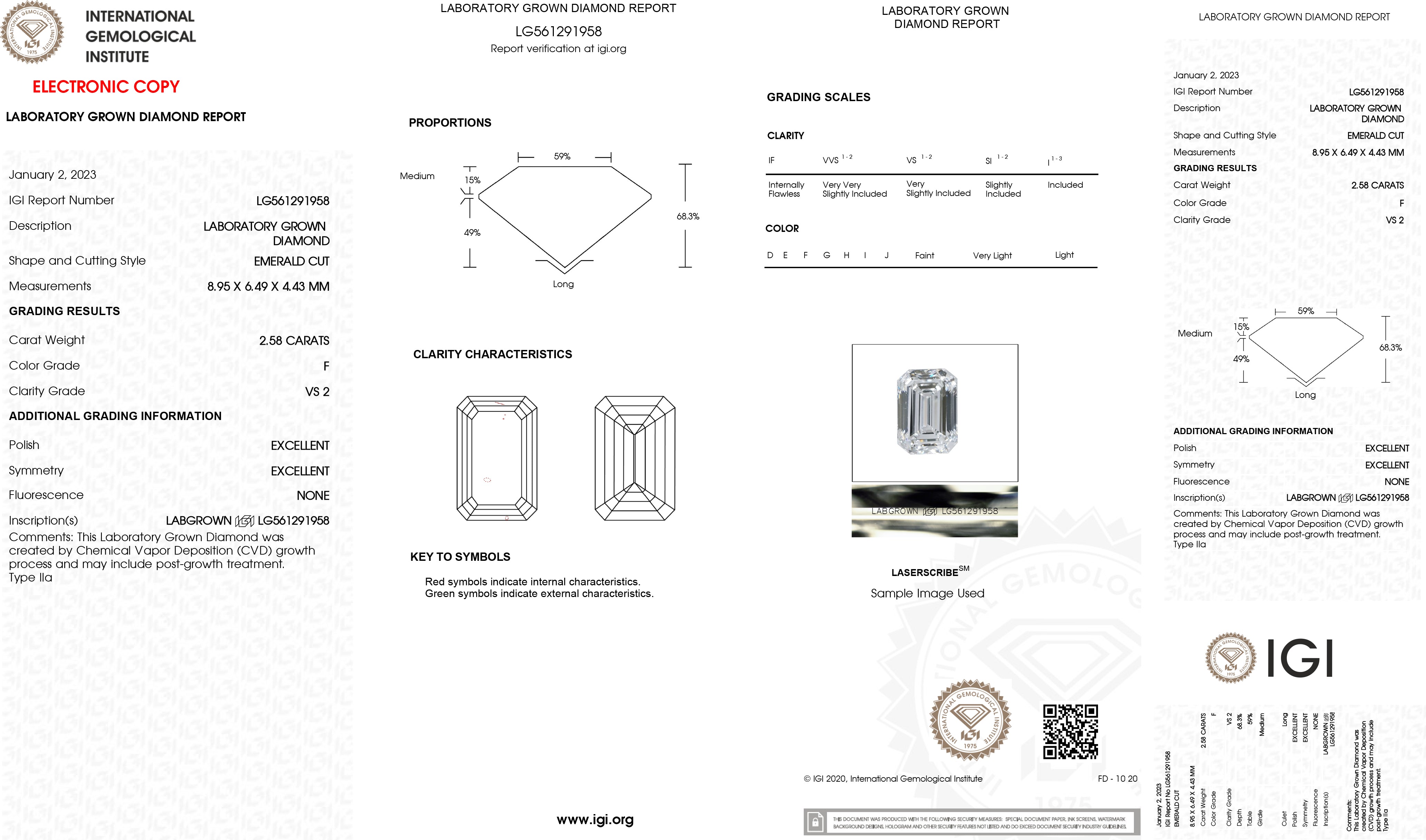 Lab Grown Emerald Cut Diamond