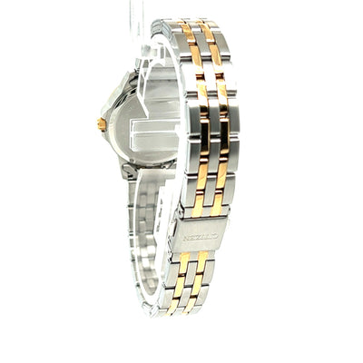 Ladies Quartz Watch with Two-Tone Stainless Steel Case and Bracelet