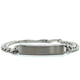 Stainless Steel 7mm Curb Link ID-Plate Bracelet 8+1"