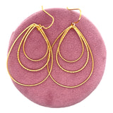 Black Friday Sterling Silver Yellow Gold Plated Teardrop Earrings