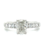 White Gold Lab Grown (1CT Center) Radiant Bridal/Engagement Ring