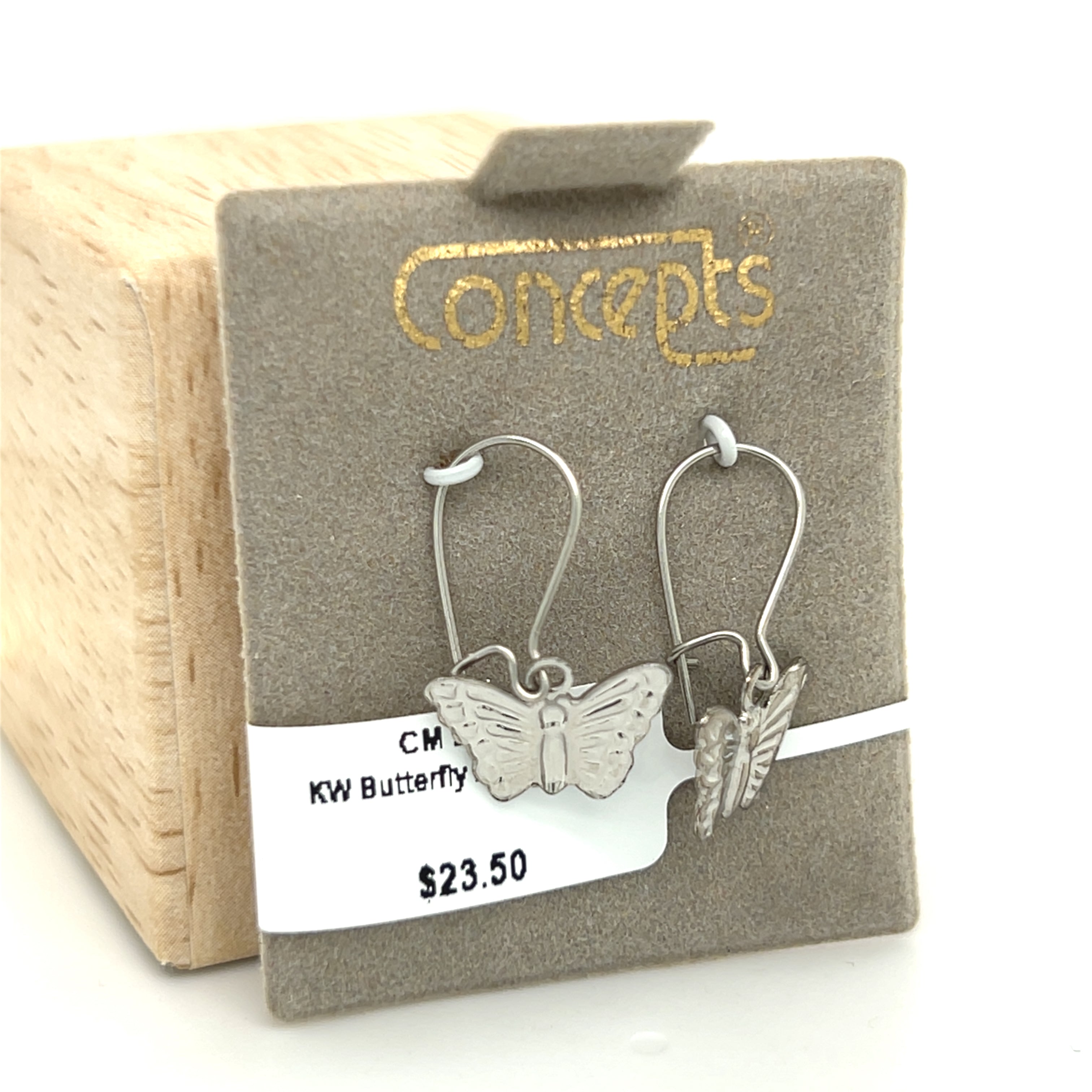 Butterfly Wire Back Allergy Free Earrings