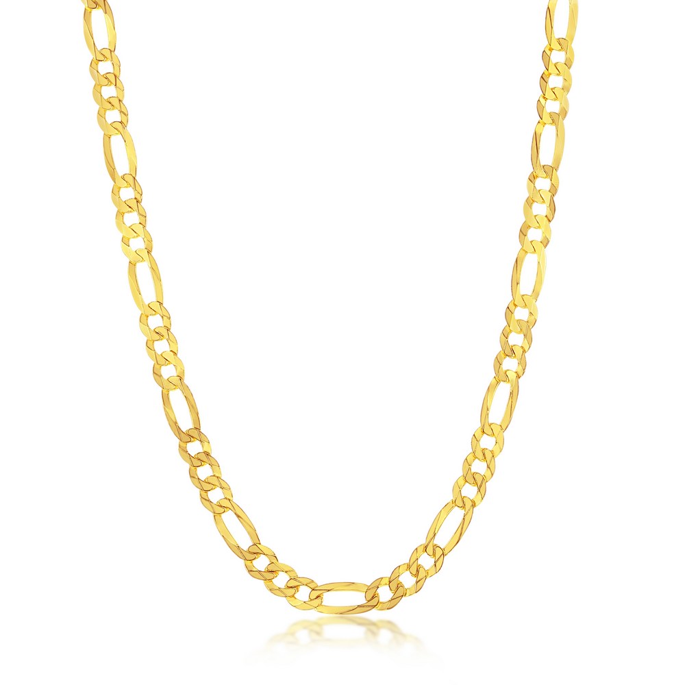 Silver 5mm Flat figaro Chain 22"