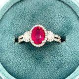 White Gold Diamond and Ruby Ring